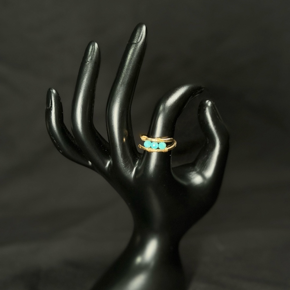 Elegant Gold and Turquoise Ring